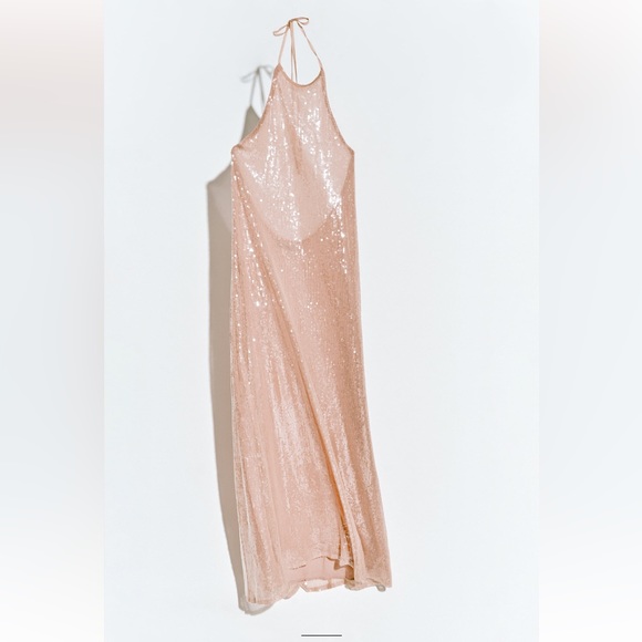 ZARA SEQUIN HALTER DRESS - Picture 9 of 12